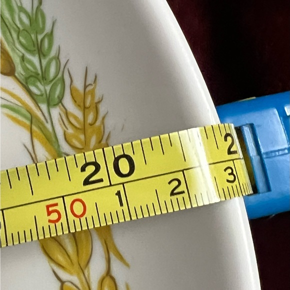 Vintage Brookpark Green and Gold Wheat Platter - Picture 4 of 6